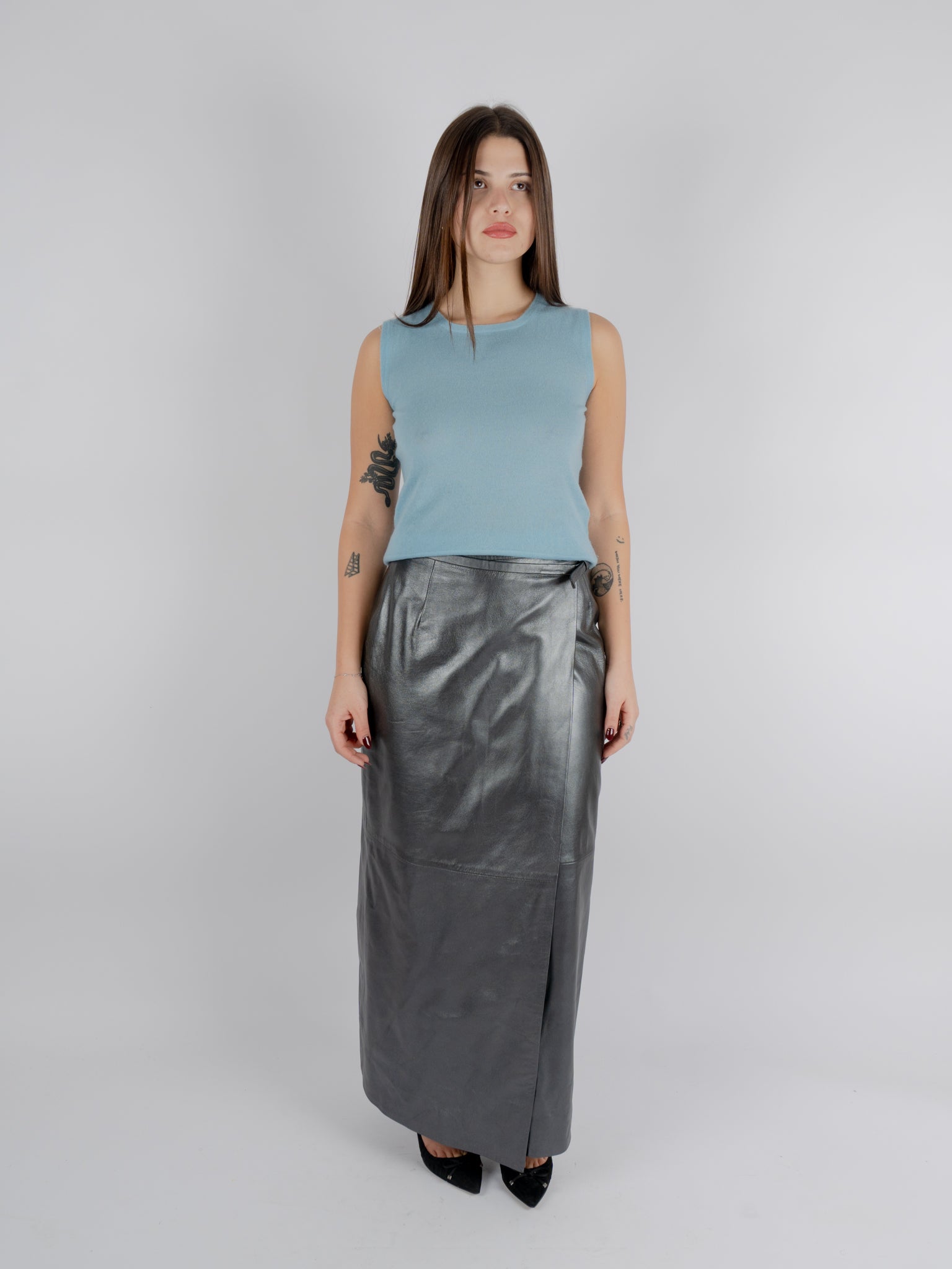 Lorena Antoniazzi Leather Skirt