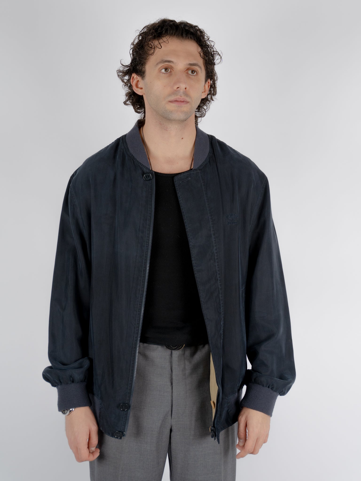 Paul &amp; Shark reversible silk bomber jacket